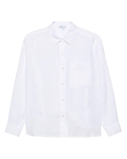 James Perse White Long-sleeve Linen Shirt