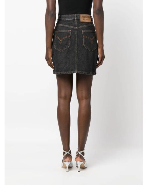 Moschino Black High-Waist Denim Mini Skirt