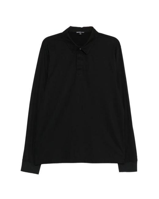 James Perse メンズ ブラック Heavy Luxe ラガーポロシャツ 【公式通販】