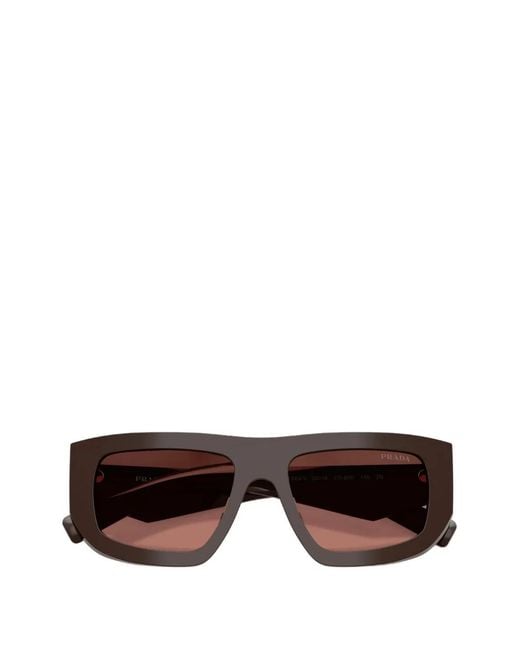 Prada Pink Logo-Engraved Rectangle-Frame Sunglasses