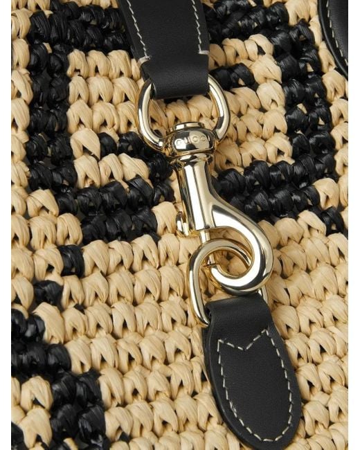 Gucci Metallic Small Raffia Gg Pattern Tote Bag