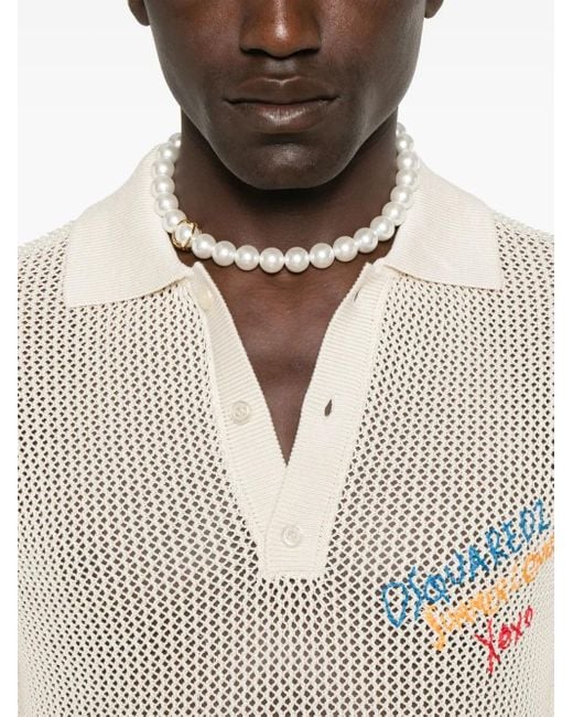 DSquared² Gestricktes Poloshirt in White für Herren