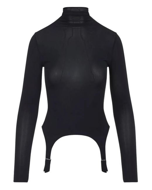 Jean Paul Gaultier Garter Top Met Hoge Hals in het Blue