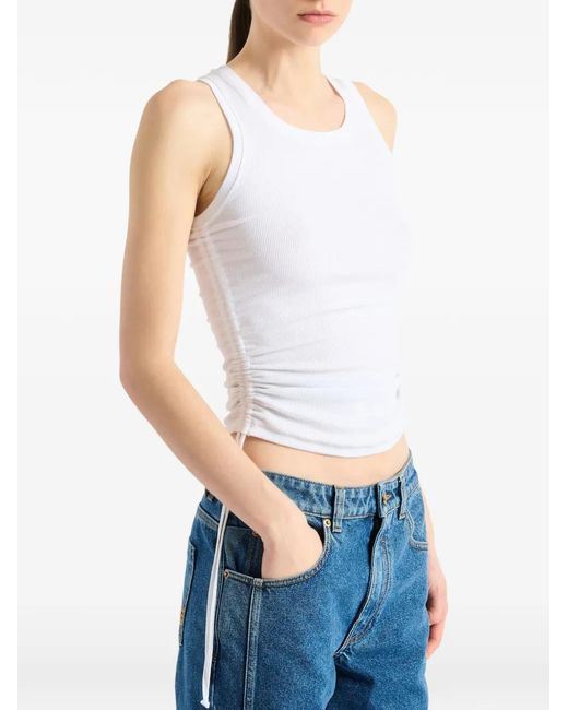 Balmain Gedrapeerde Tanktop in het White