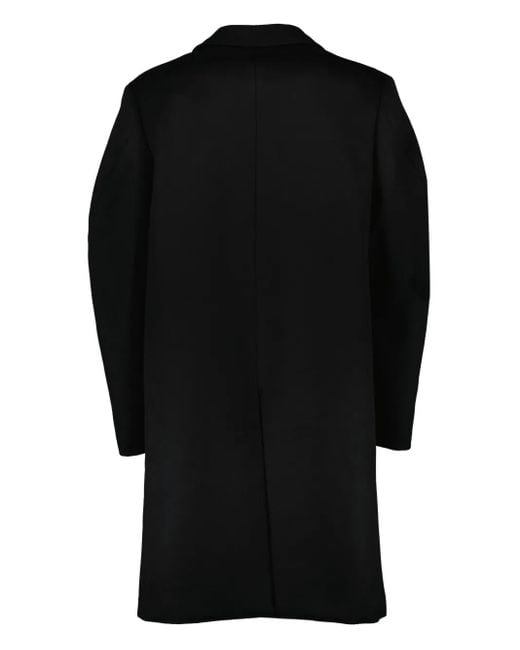 Givenchy Black Button-Fastening Single-Breasted Coat for men
