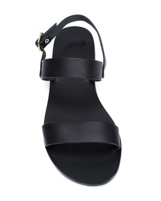 Ancient Greek Sandals Black Clio Leather Sandals