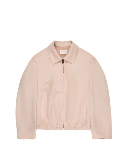 Slowear Pink Floral-Embroidered Bomber Jacket