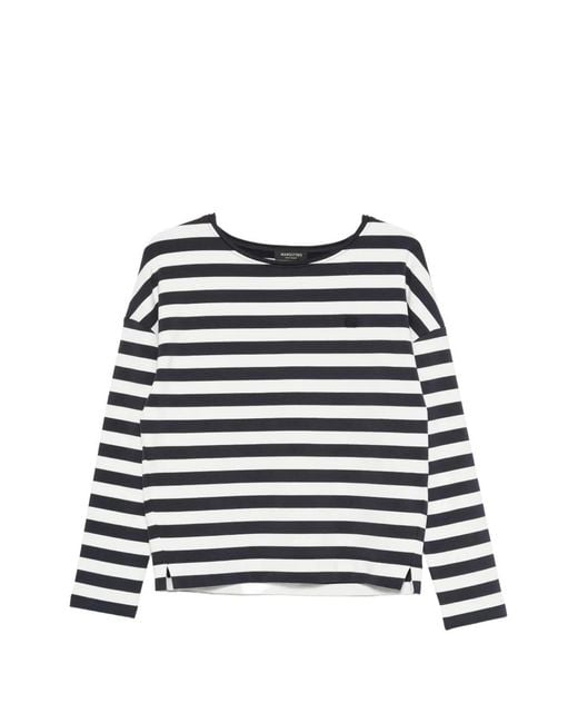 Margittes Black Striped-Pattern Long-Sleeve T-Shirt