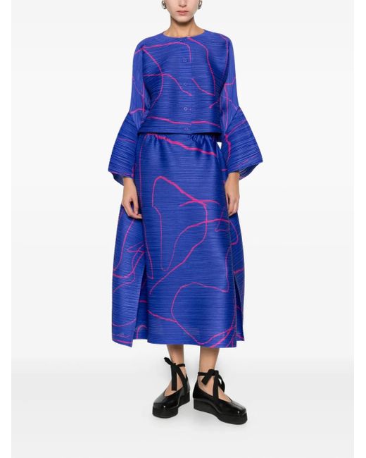 Pleats Please Issey Miyake Blue Pleated Skirt
