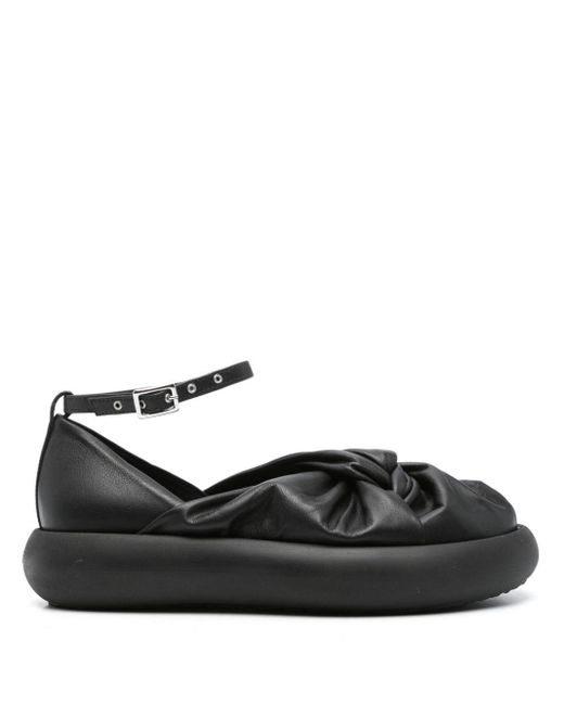 Vic Matié Black Knot-detail Leather Sandals