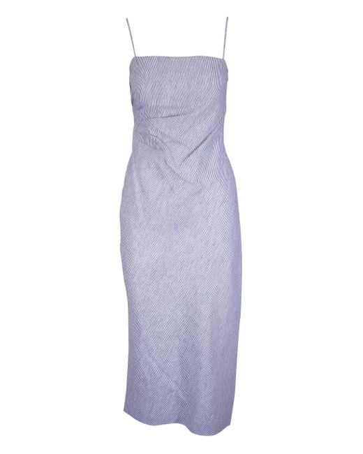 Vince Purple Striped Midi Dress