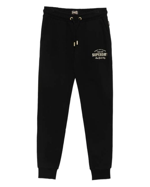 Superdry Black Logo-Embroidered Track Pants
