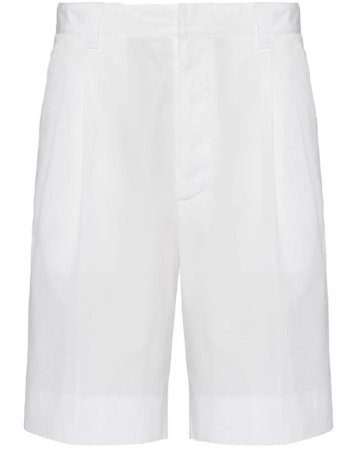 Prada White Cotton Bermudas for men
