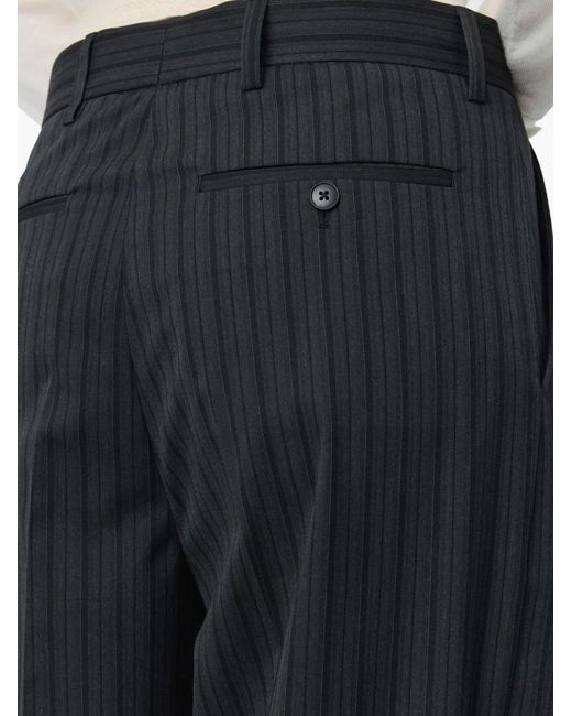 mfpen Black Primary Striped Trousers