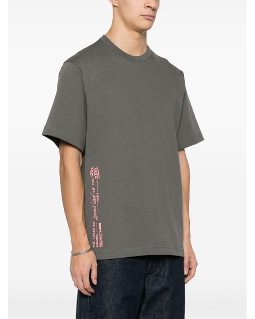 Camiseta con texto estampado Helmut Lang de hombre de color Gray