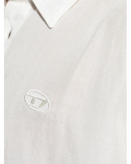 DIESEL White Logo-Detail Shirt for men