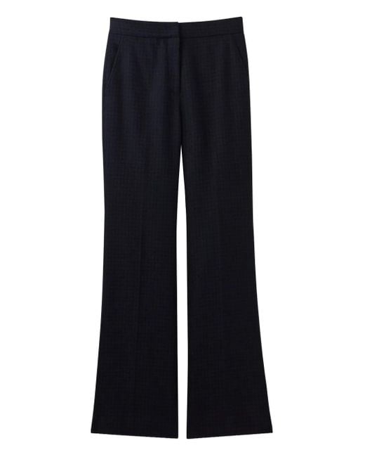 St. John Blue Houndstooth Flare Trousers