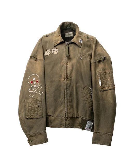 Maison Mihara Yasuhiro Green Sun Faded Like Bomber Jacket for men