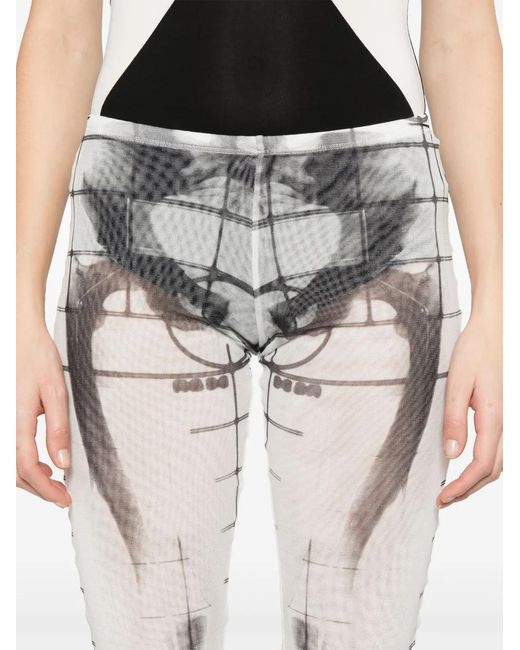 Jean Paul Gaultier White Squeletor-Print Trousers