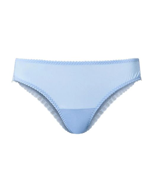 Twinset Lace-trimmed Bikini Bottoms Blue
