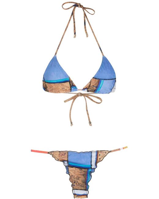 Amir Slama Gestreepte Bikini in het Blue