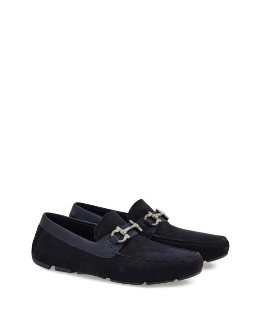 Ferragamo Black Gancini-Embellishment Loafers for men