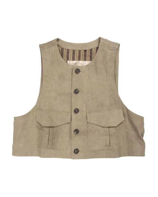 Ziggy Chen Natural Cropped Waistcoat for men