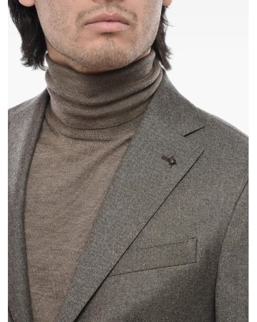 Corneliani Gray Single-Breasted Patch-Pockets Blazer for men