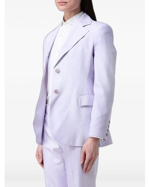 Ermanno Scervino Purple Single-Breasted Blazer