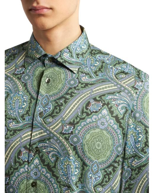 Etro Paisley-Print Shirt in Green für Herren
