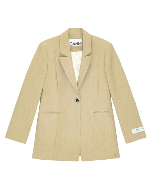 Ganni Blazer Met Applicatie in het Natural