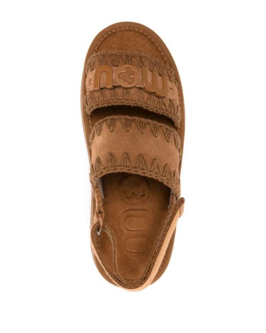 Mou Brown Bounce Suede Flatform Sandals