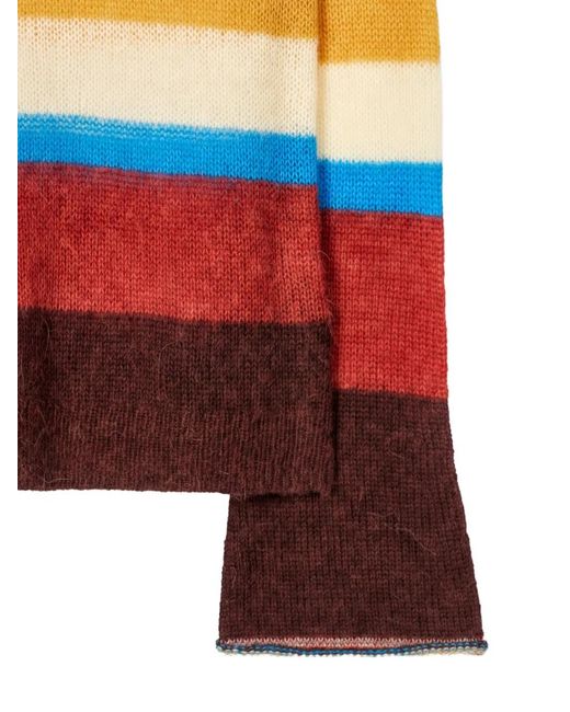 Paul Smith Orange Pull En Laine D'Alpaga Mélangée À Rayures Signature