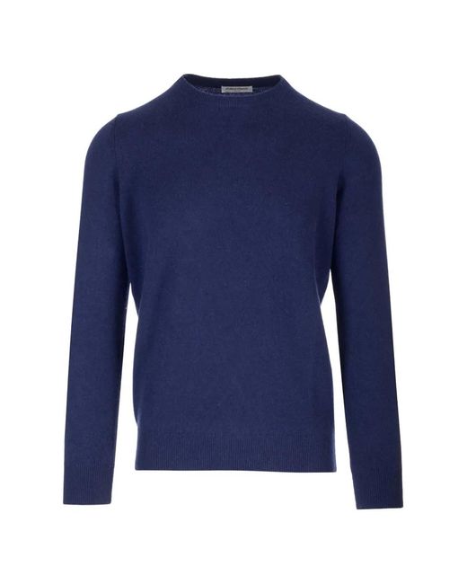 Al Duca D'aosta Blue Ribbed-Trim Cashmere Sweater for men