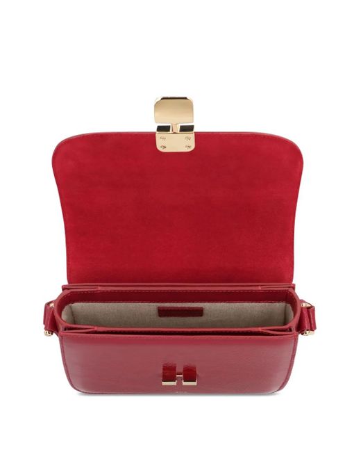 A.P.C. Red Small Grace Flap Magnetic-Clasp Cross-Body Bag