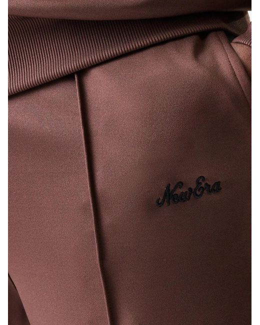 KTZ Brown Script-Embroidered Side-Stripe Track Pants for men
