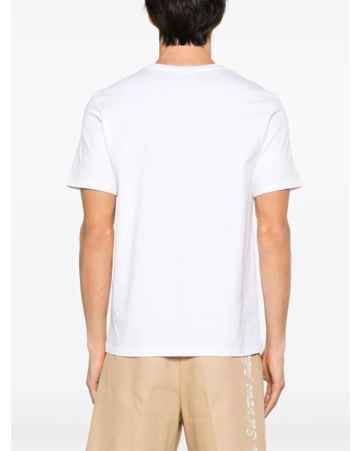 Maison Kitsuné White Chillax Fox Cotton T-Shirt for men