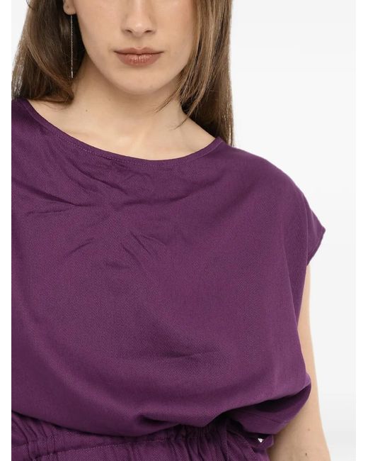 Woolrich Purple Drawstring-Waist Midi Dress