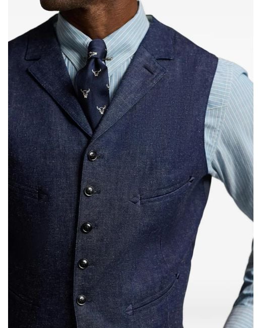Chaleco Con Botones RRL de hombre de color Blue