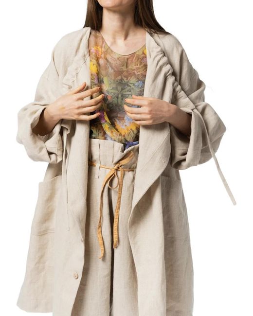 Anntian White Patch-Pocket Trench Coat