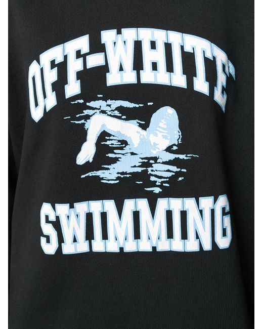 Off-White c/o Virgil Abloh Black Swimming Print Sweatshirt