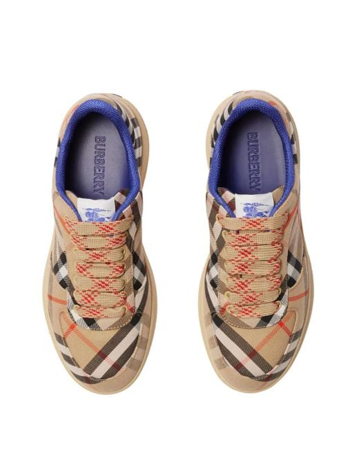 メンズ Burberry タン Terrace チェック スニーカー Brown