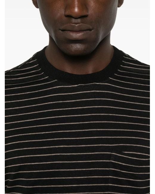 メンズ Brunello Cucinelli ストライプ Tシャツ Black