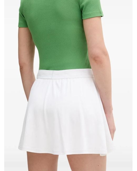 Lacoste White Logo-Patch A-Line Mini Skirt