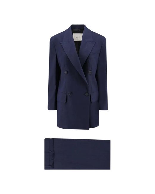 Hevò Blue Rocchetta Double-Breasted Suit