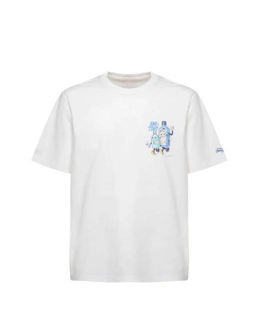 Mc2 Saint Barth White Gino & Tony Graphic-Print T-Shirt for men