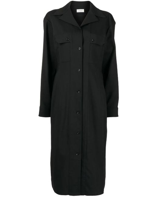 Lemaire Black Long-Sleeve Shirt Dress