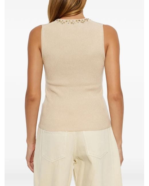 Isabel Marant Natural Apoline Sequin-Embellished Top