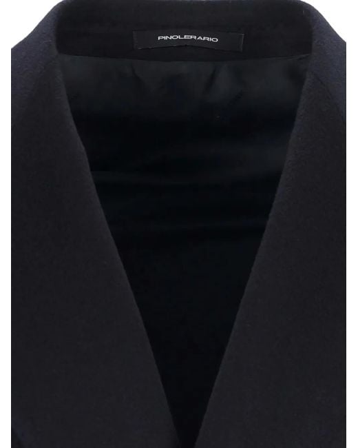 Tagliatore Black Double-Breasted Patch-Pocket Coat for men