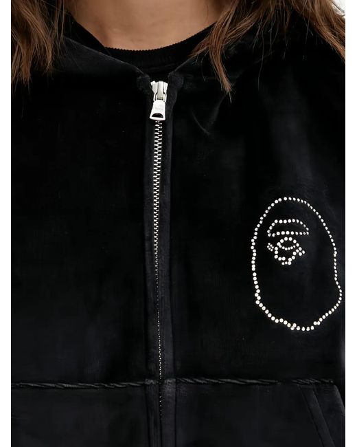 A Bathing Ape Black Logo-Embellishment Hoodie